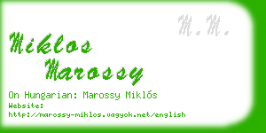 miklos marossy business card